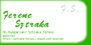 ferenc sztraka business card